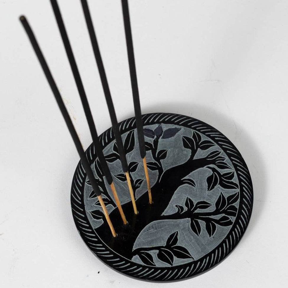 Hand Carved Incense Holder - "Tree of Life" by Ten Thousand Villages