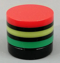 5ml Black Glass Container with Acrylic w/Rasta Inlay Top by PhattPiggie