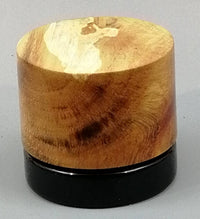 5ml Black Glass Container with Laurel Wood Top by PhattPiggie
