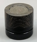 5ml Black Glass Container with Bog Oak w/Roman Coin Top by PhattPiggie
