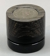 5ml Black Glass Container with Bog Oak w/Roman Coin Top by PhattPiggie