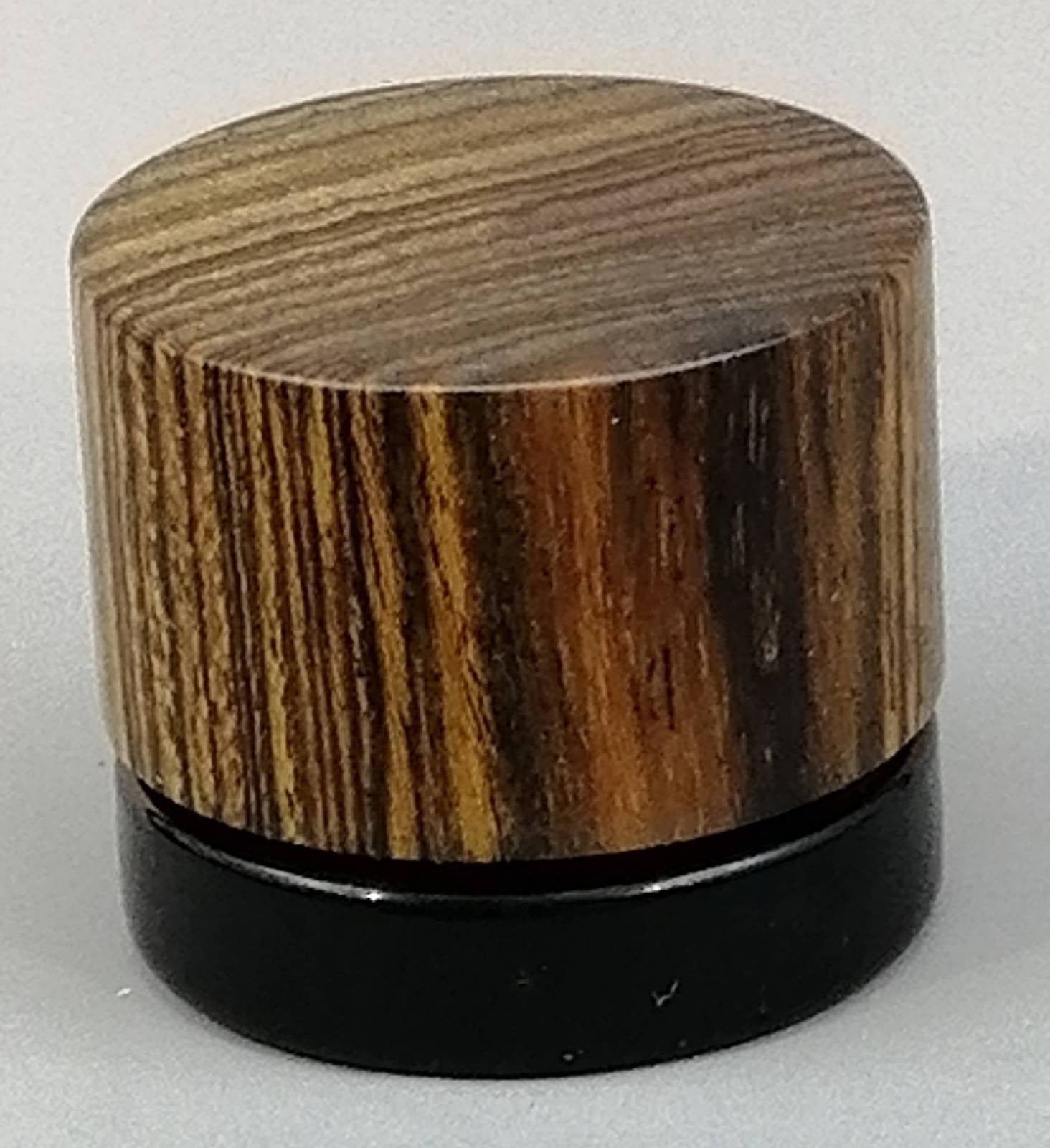 5ml Black Glass Container with Bocote Top by PhattPiggie